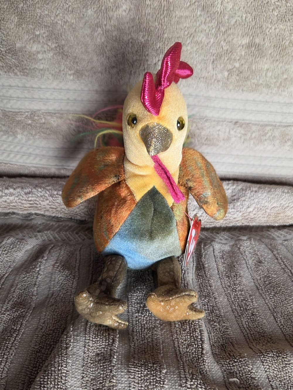 Ty Beanie Babies Zodiac Collection Rooster Plush Multi-color Vintage 2000